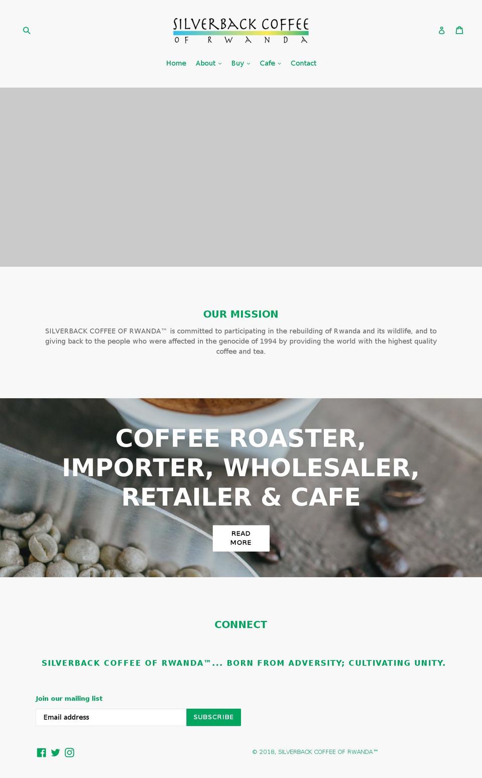 silverbackcoffee.com shopify website screenshot
