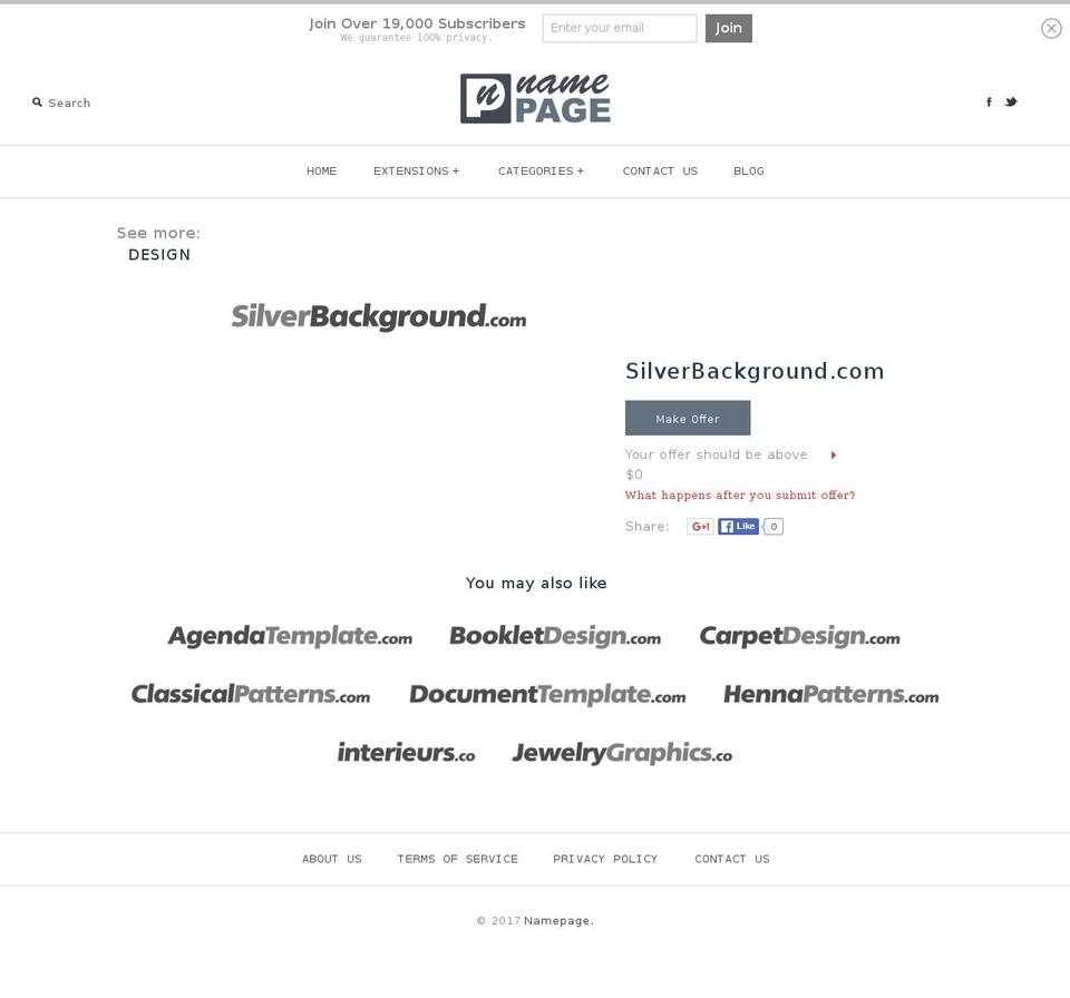 silverbackground.com shopify website screenshot