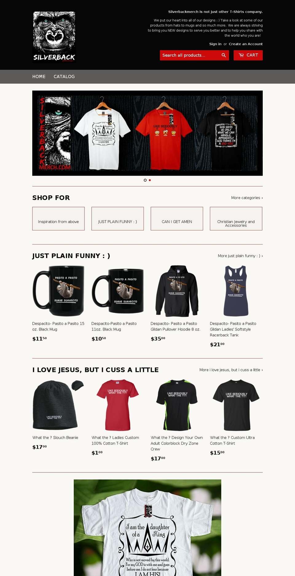 silverbackmerch.com shopify website screenshot