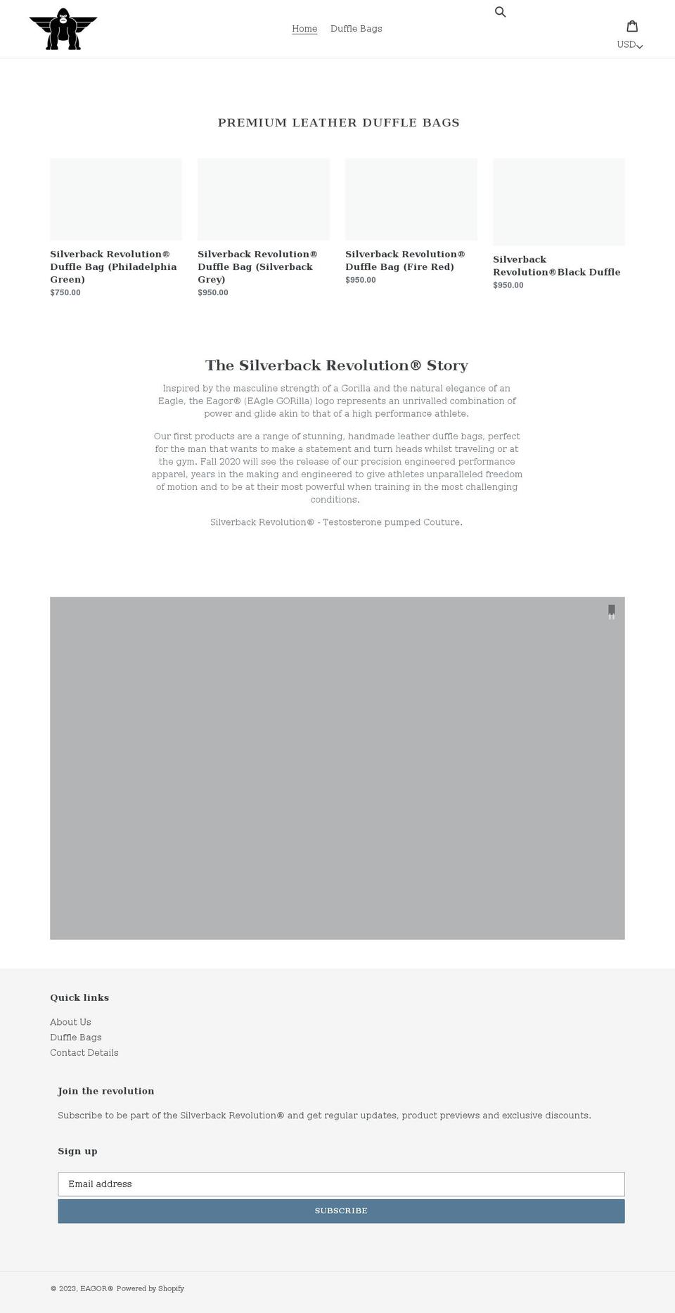 silverbackrevolution.com shopify website screenshot