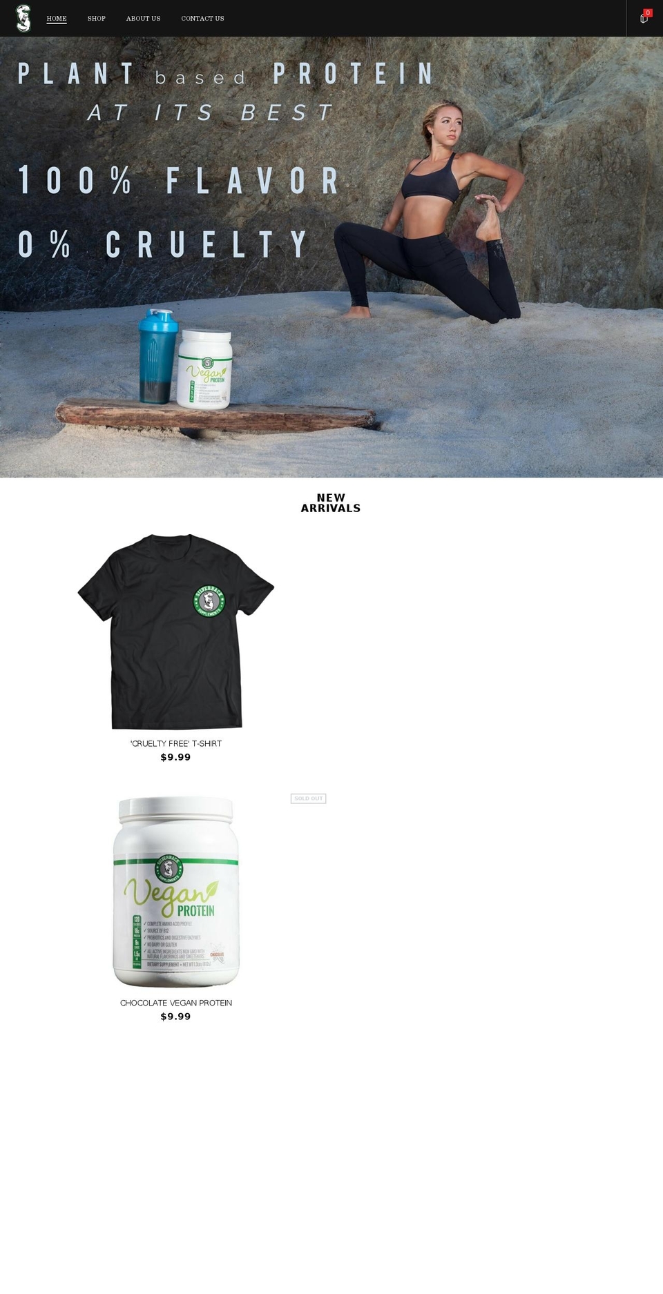 silverbacksupps.com — Shopify storefront screenshot