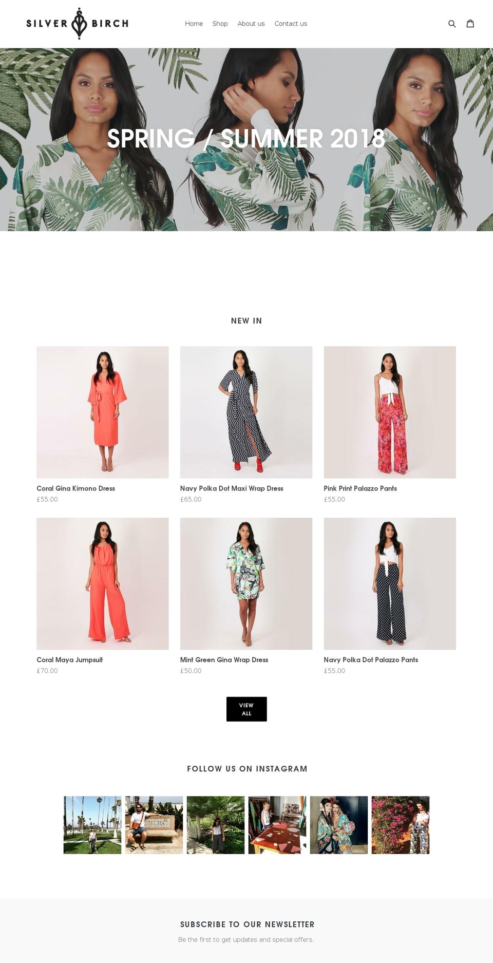 silverbirchboutique.com shopify website screenshot