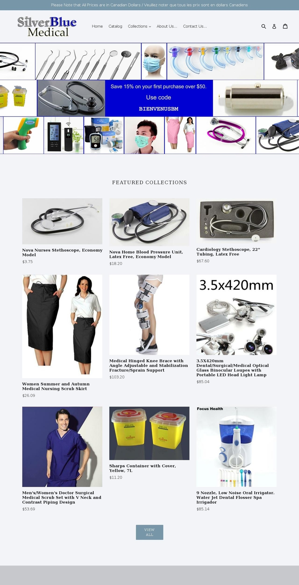 silverblue-medical.com shopify website screenshot