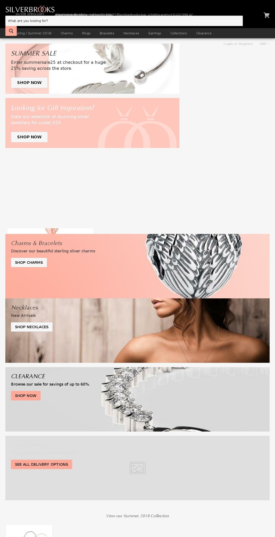 silverbrooks.com — Shopify storefront screenshot