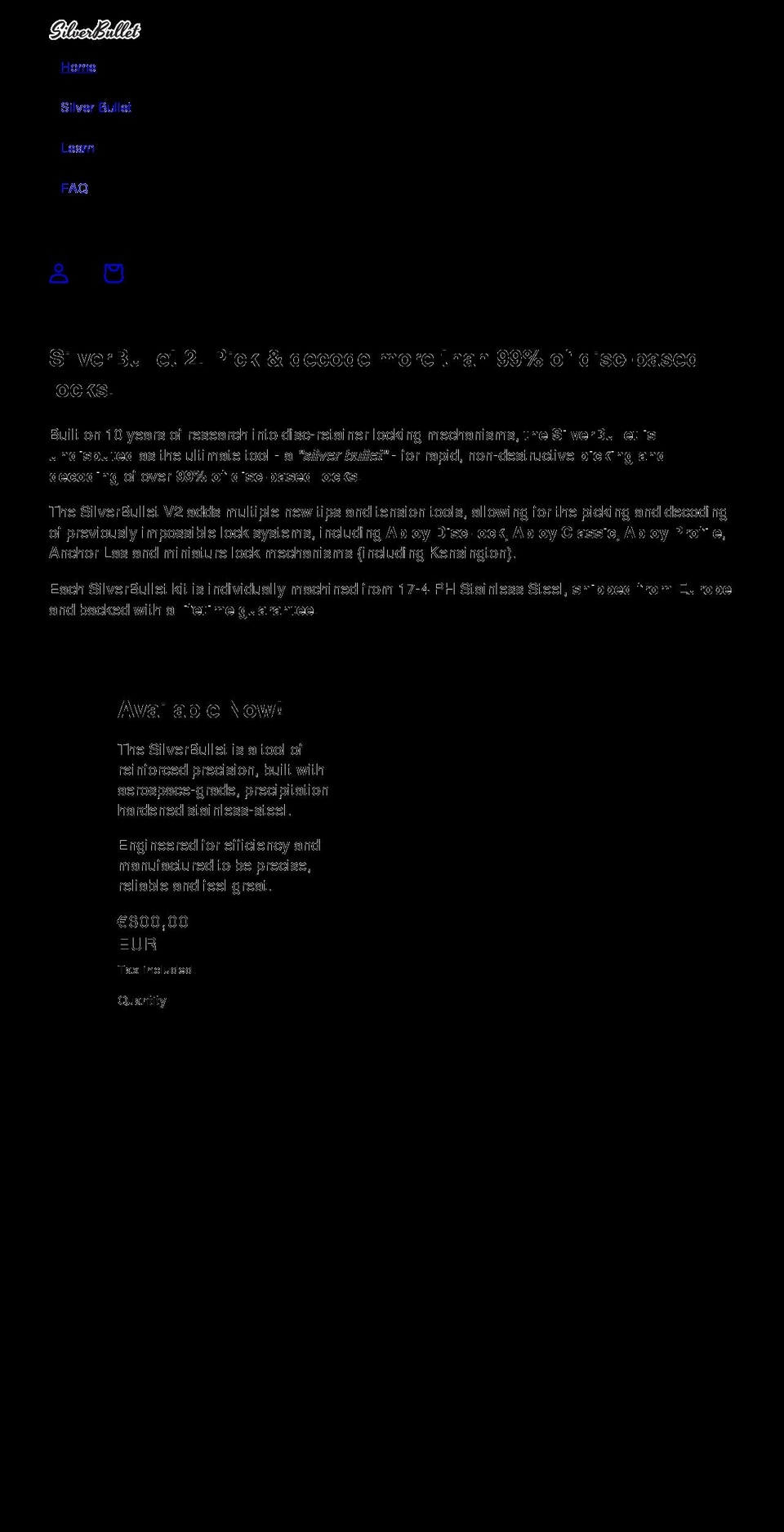 silverbullet.tools shopify website screenshot
