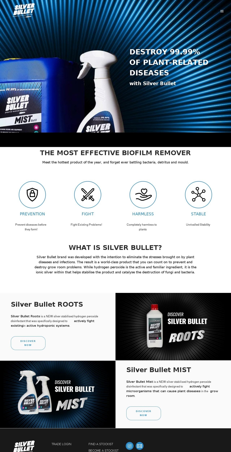 silverbullethydro.com — Shopify storefront screenshot
