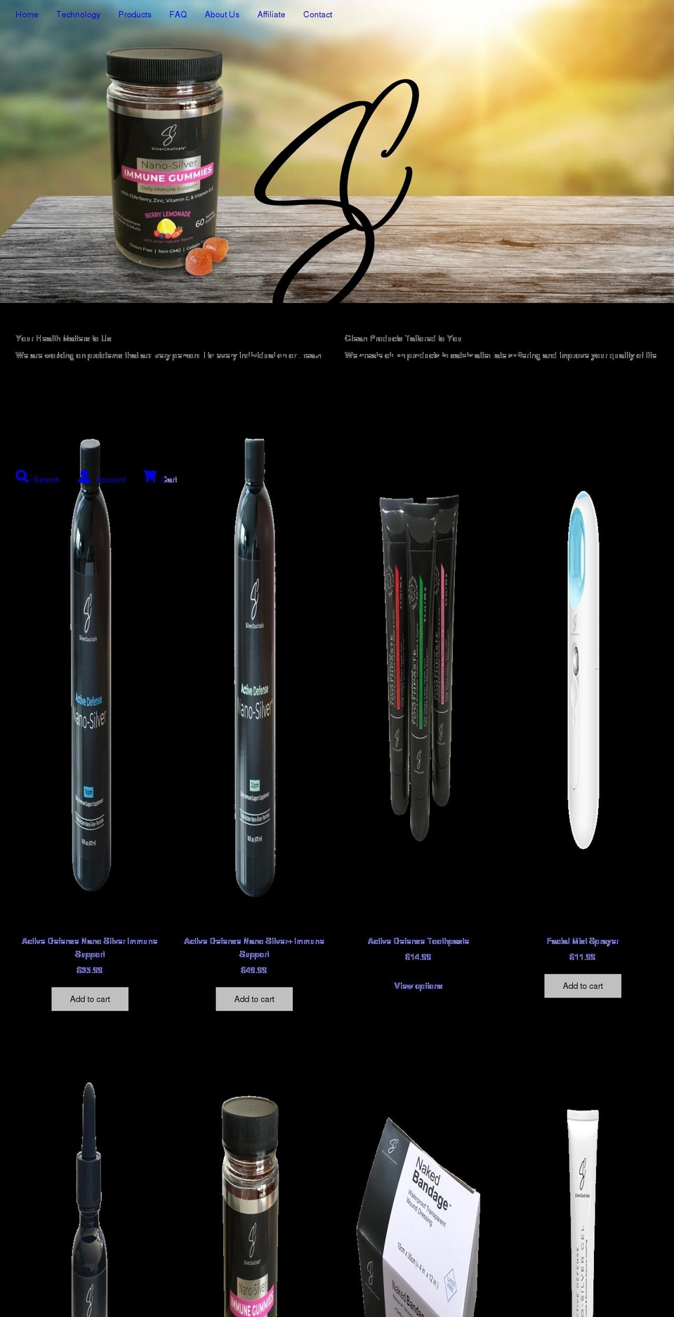 silverceuticals.com shopify website screenshot