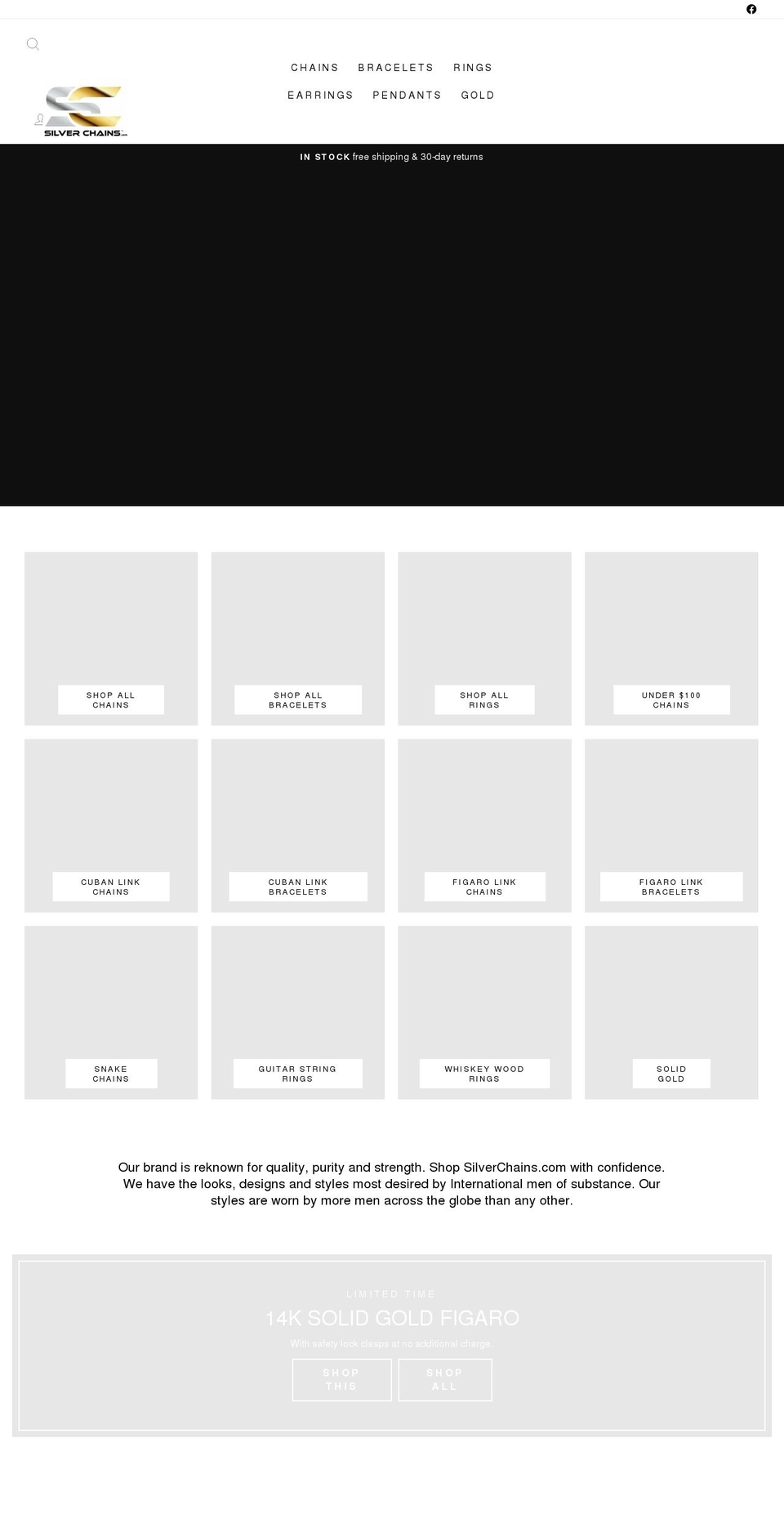 silverchains.com shopify website screenshot