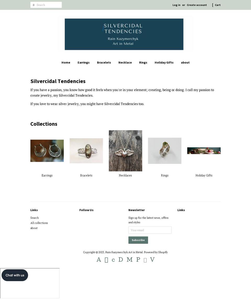 silvercidaltendencies.com shopify website screenshot