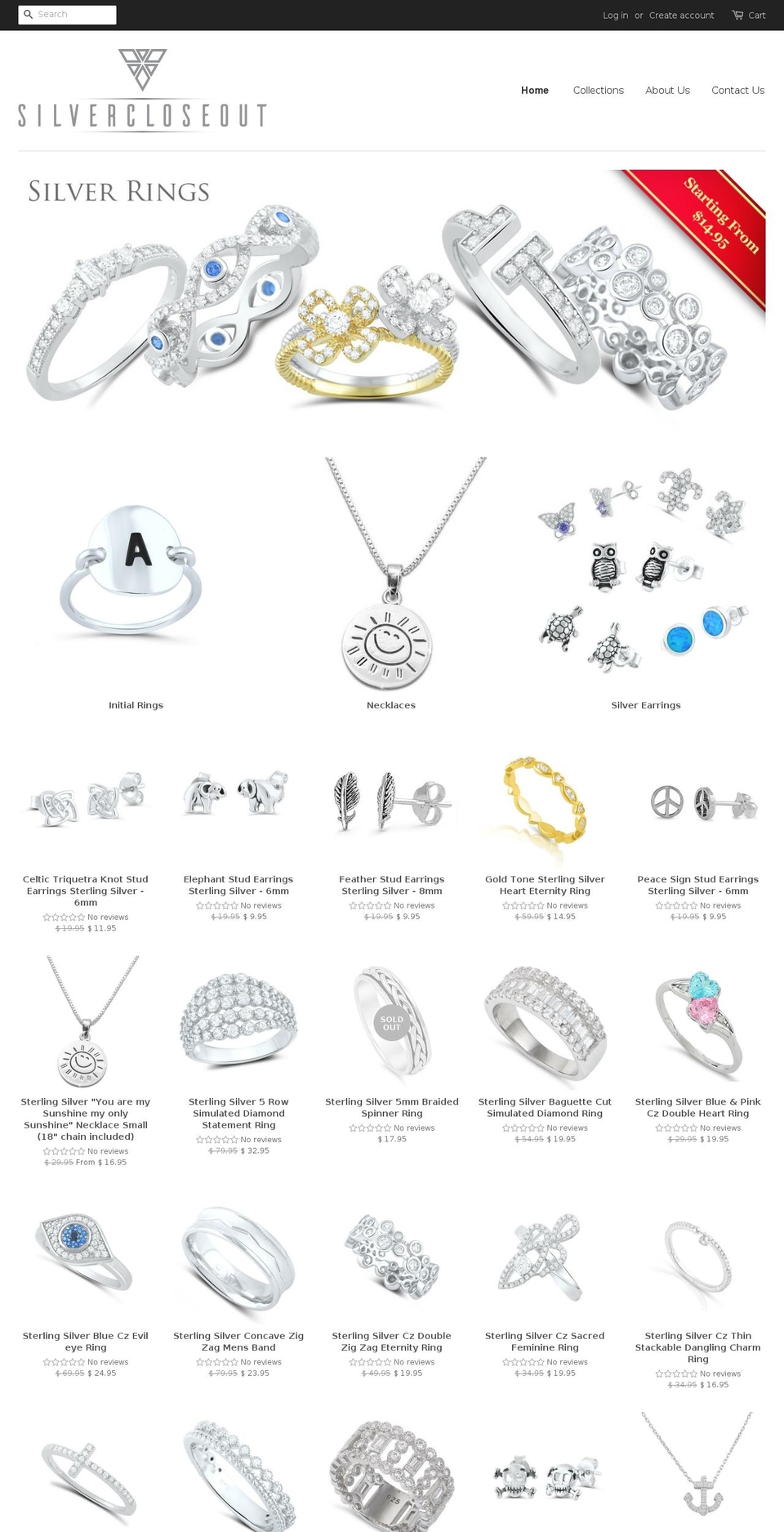 silvercloseout.com shopify website screenshot