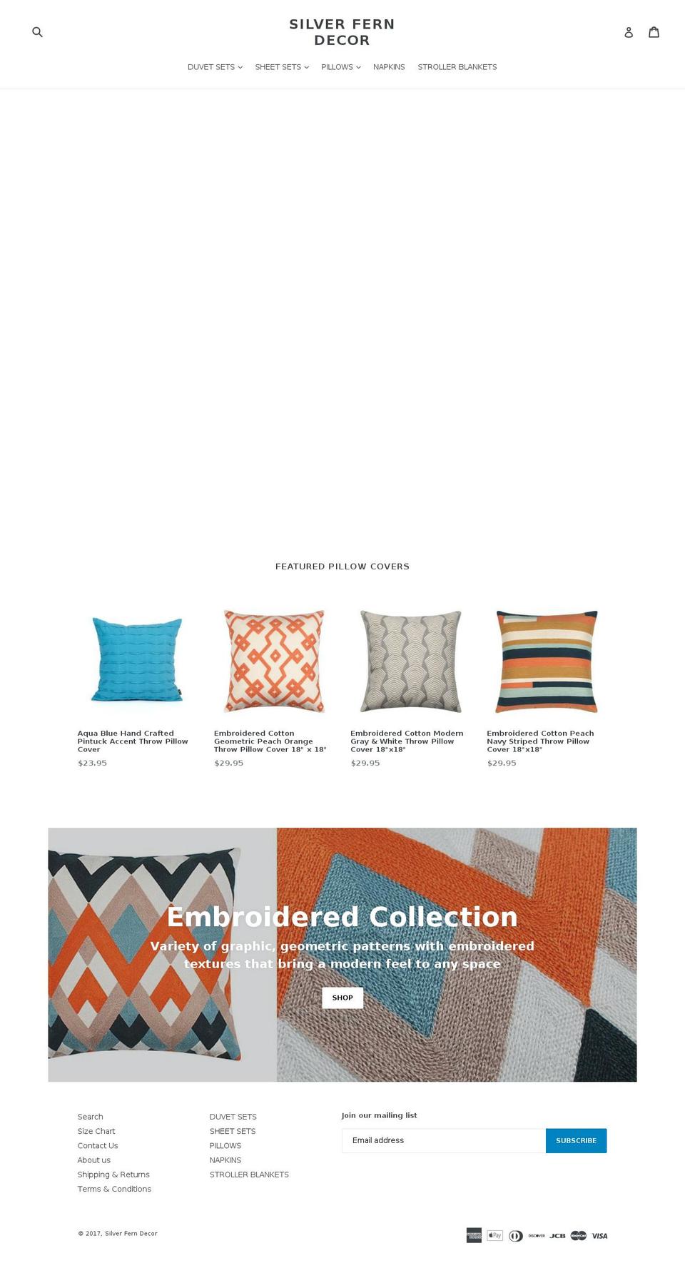 silverferndecor.com shopify website screenshot