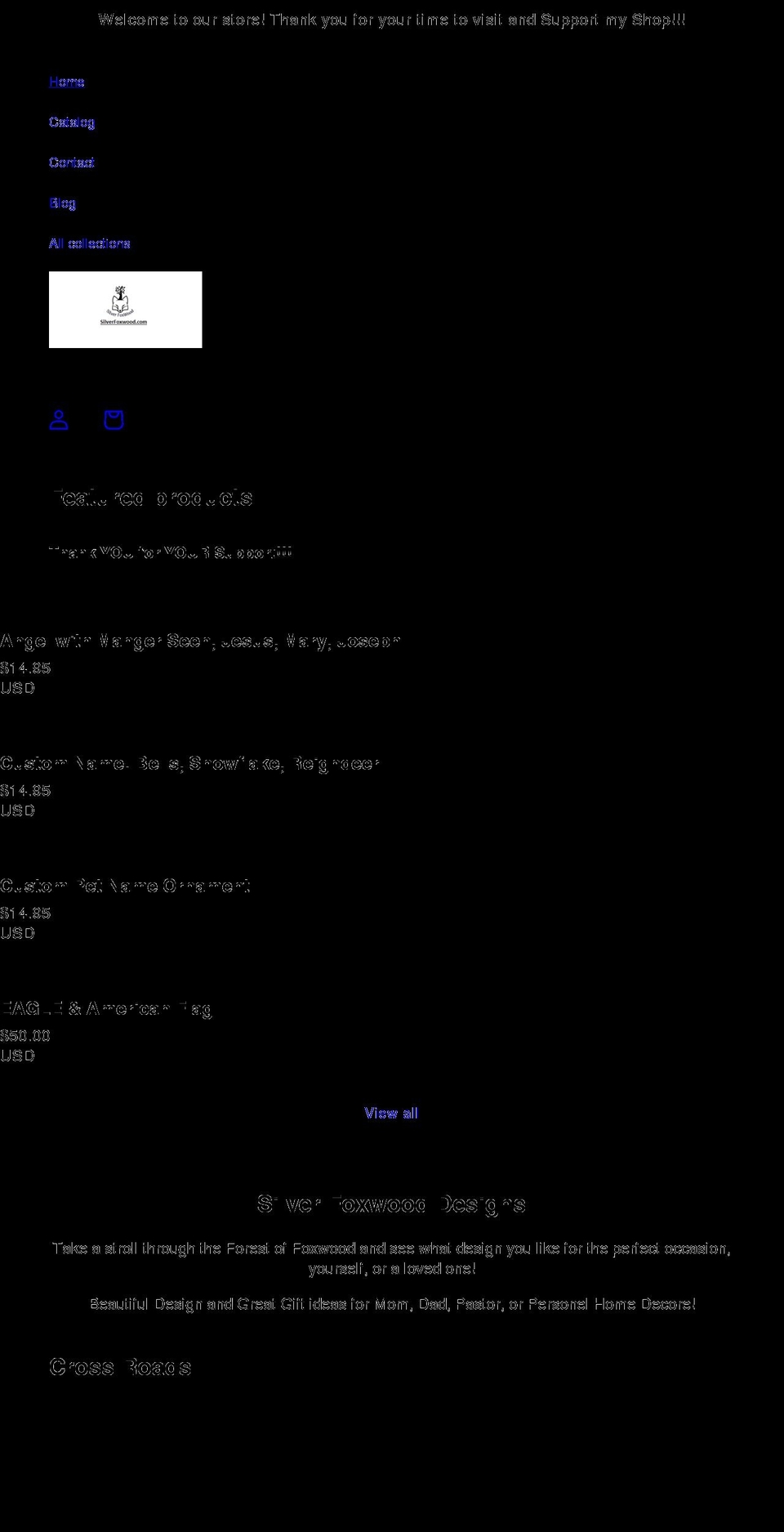 silverfoxwood.com shopify website screenshot