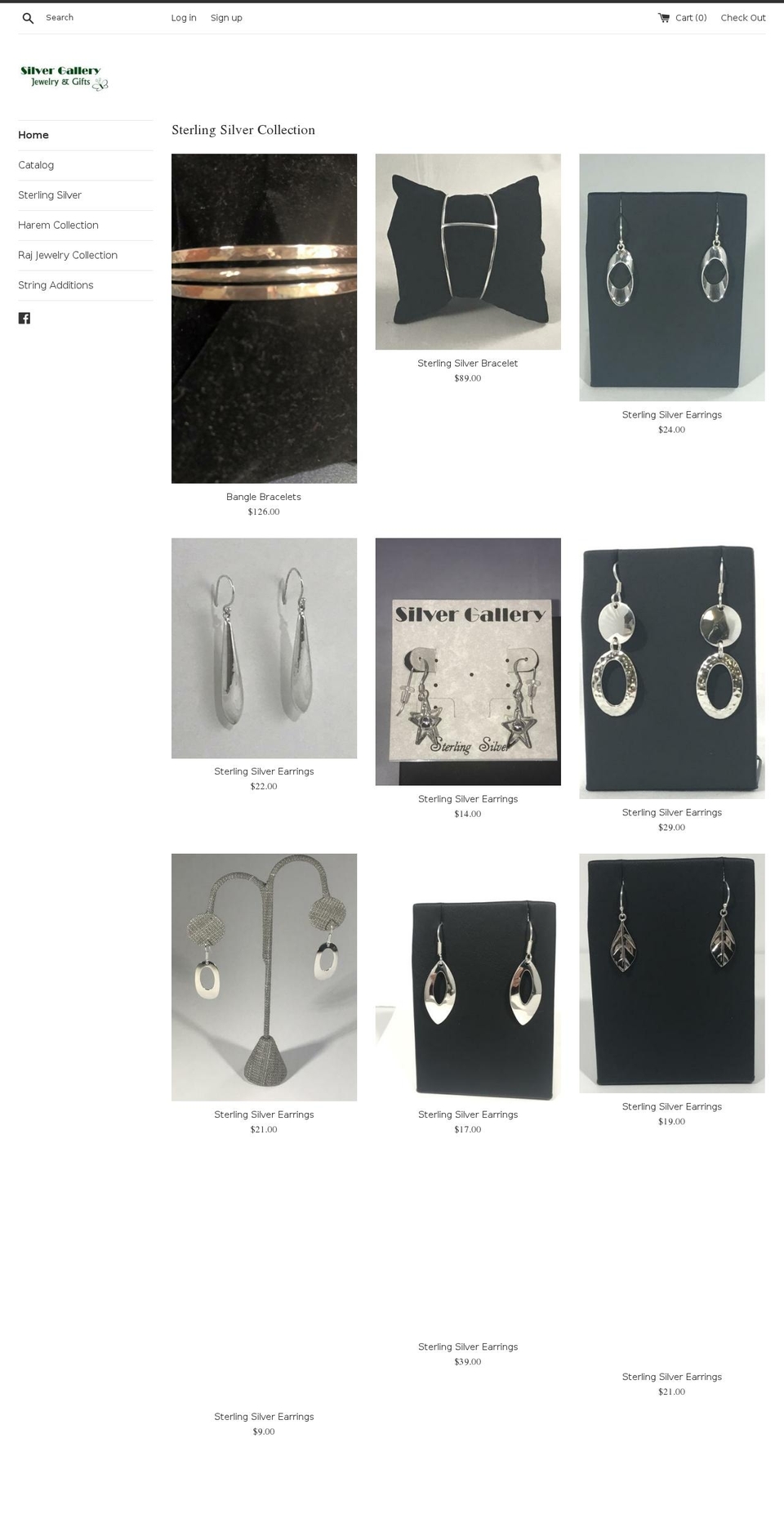 silvergall.com — Shopify storefront screenshot