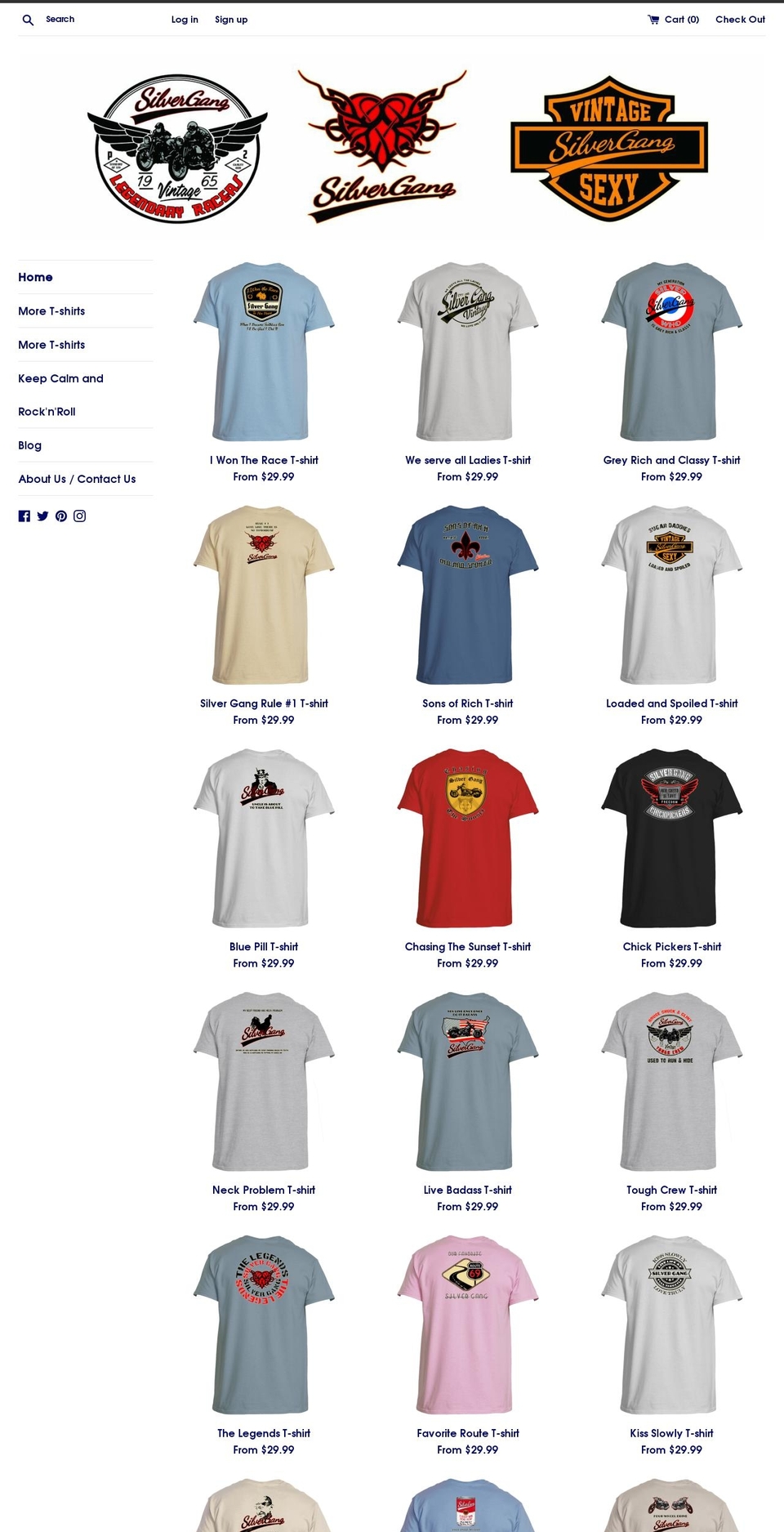 silvergang.com — Shopify storefront screenshot