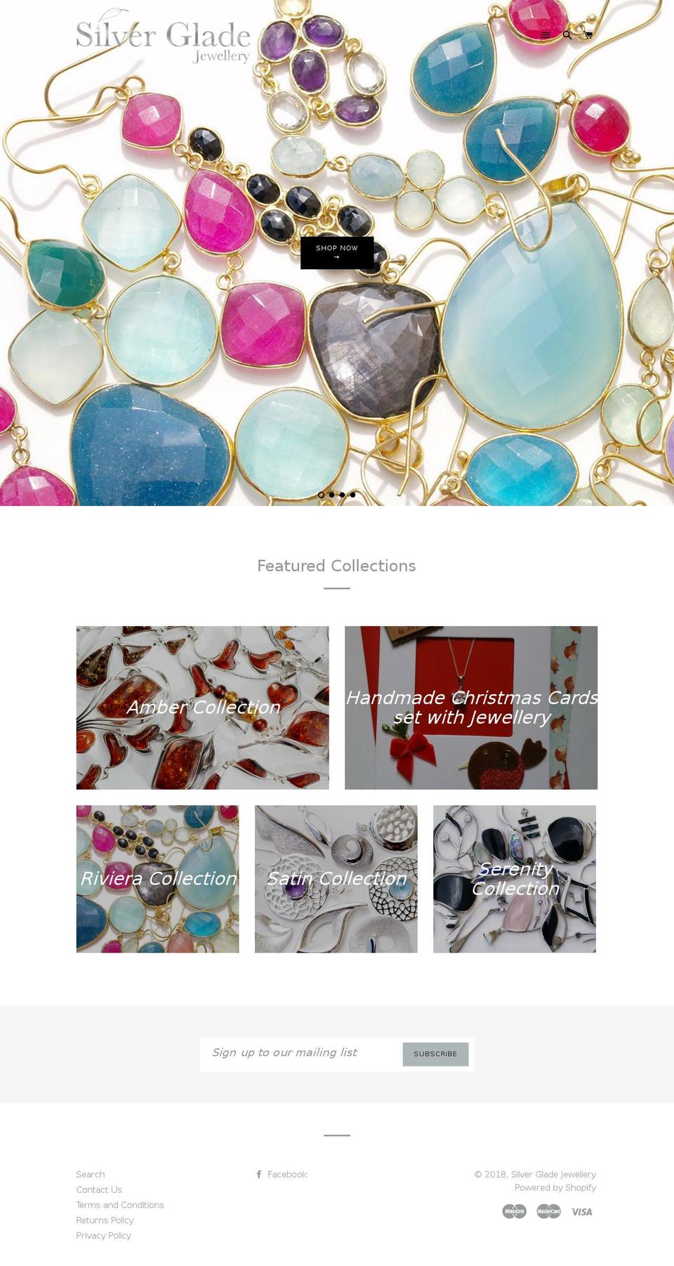 silvergladejewellery.co.uk shopify website screenshot