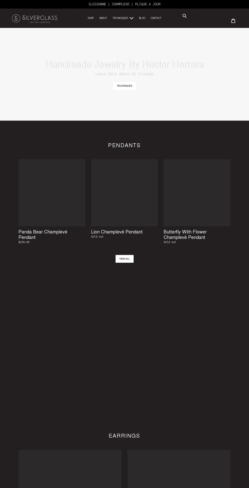 silverglassinc.com shopify website screenshot