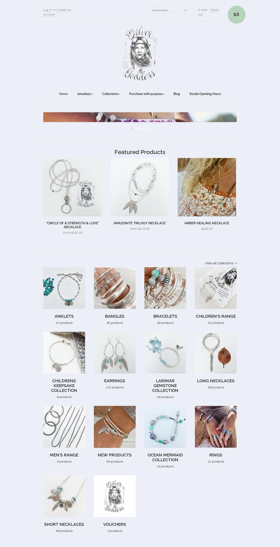 silvergoddess.com.au shopify website screenshot