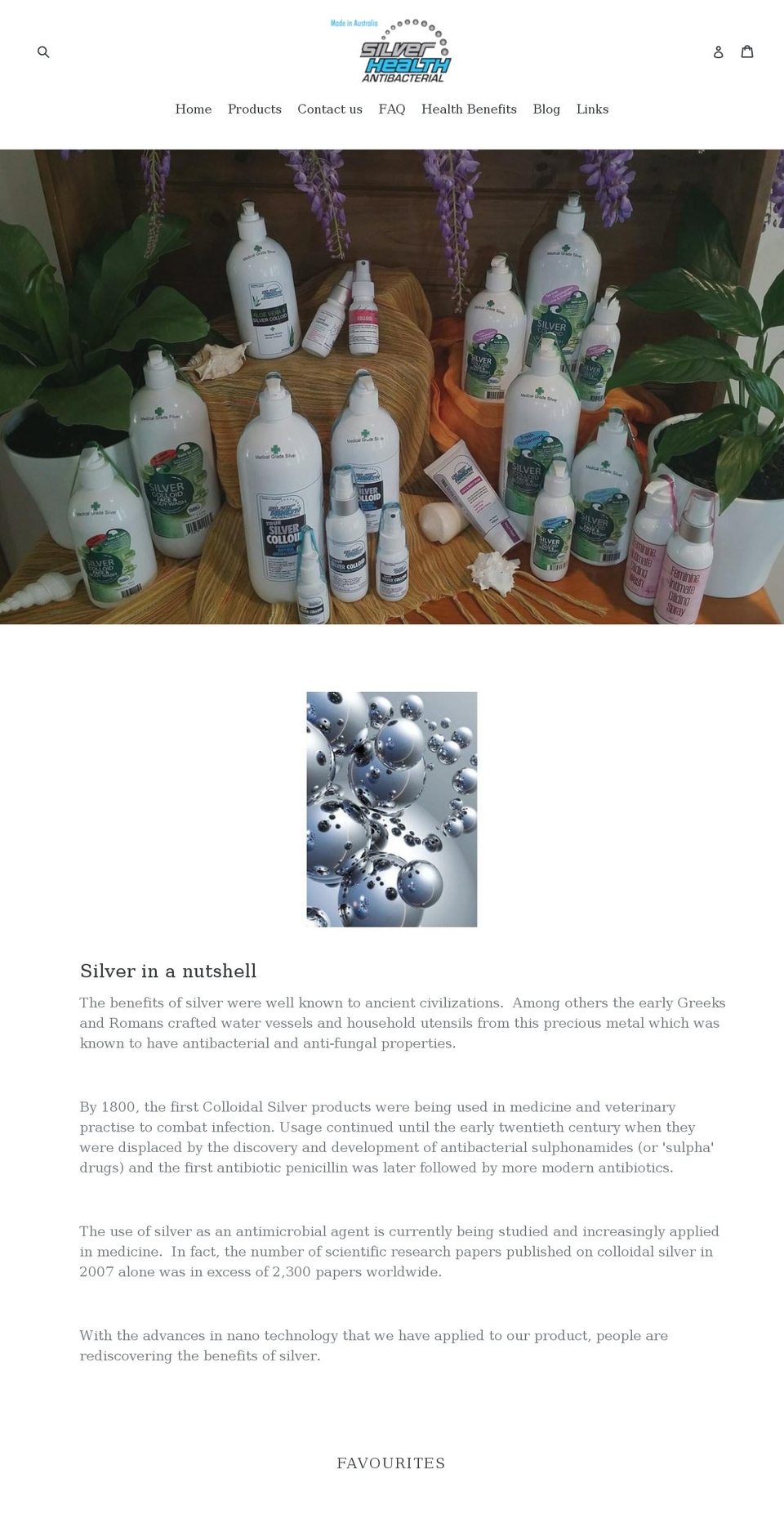 silverhealth.com.au shopify website screenshot