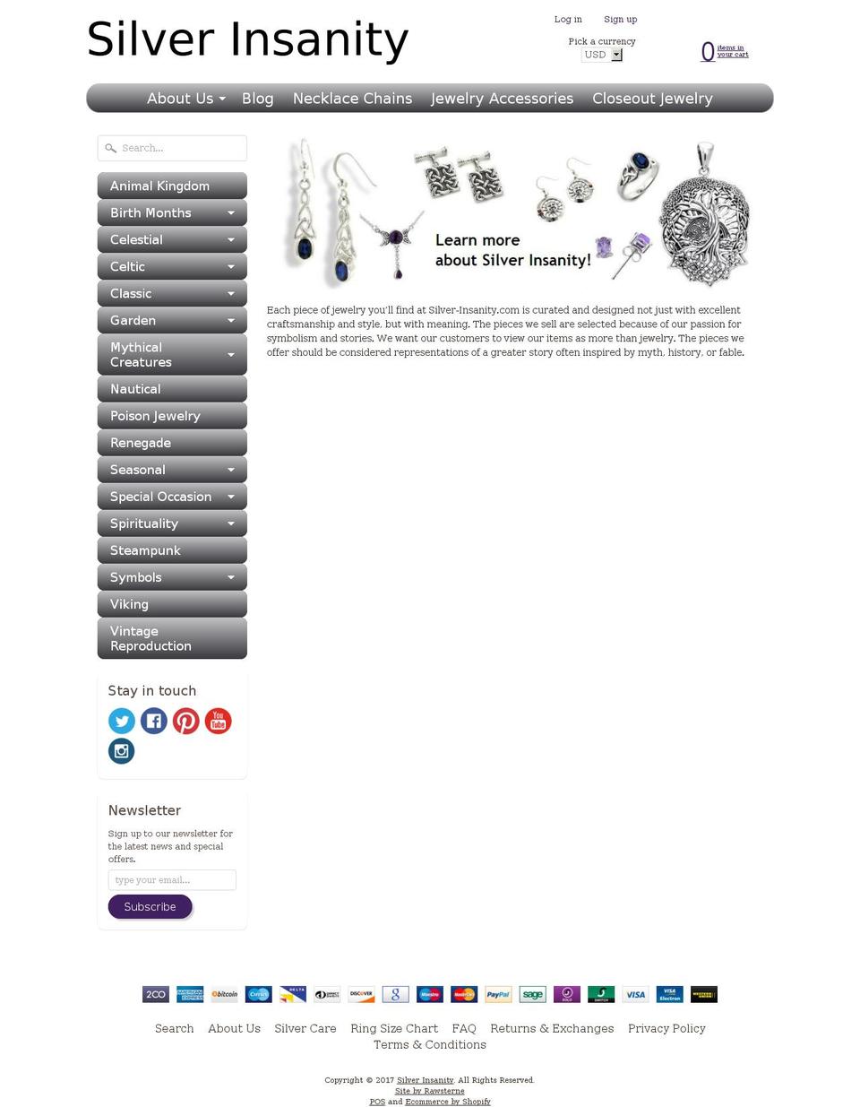 silverinsanity.biz shopify website screenshot