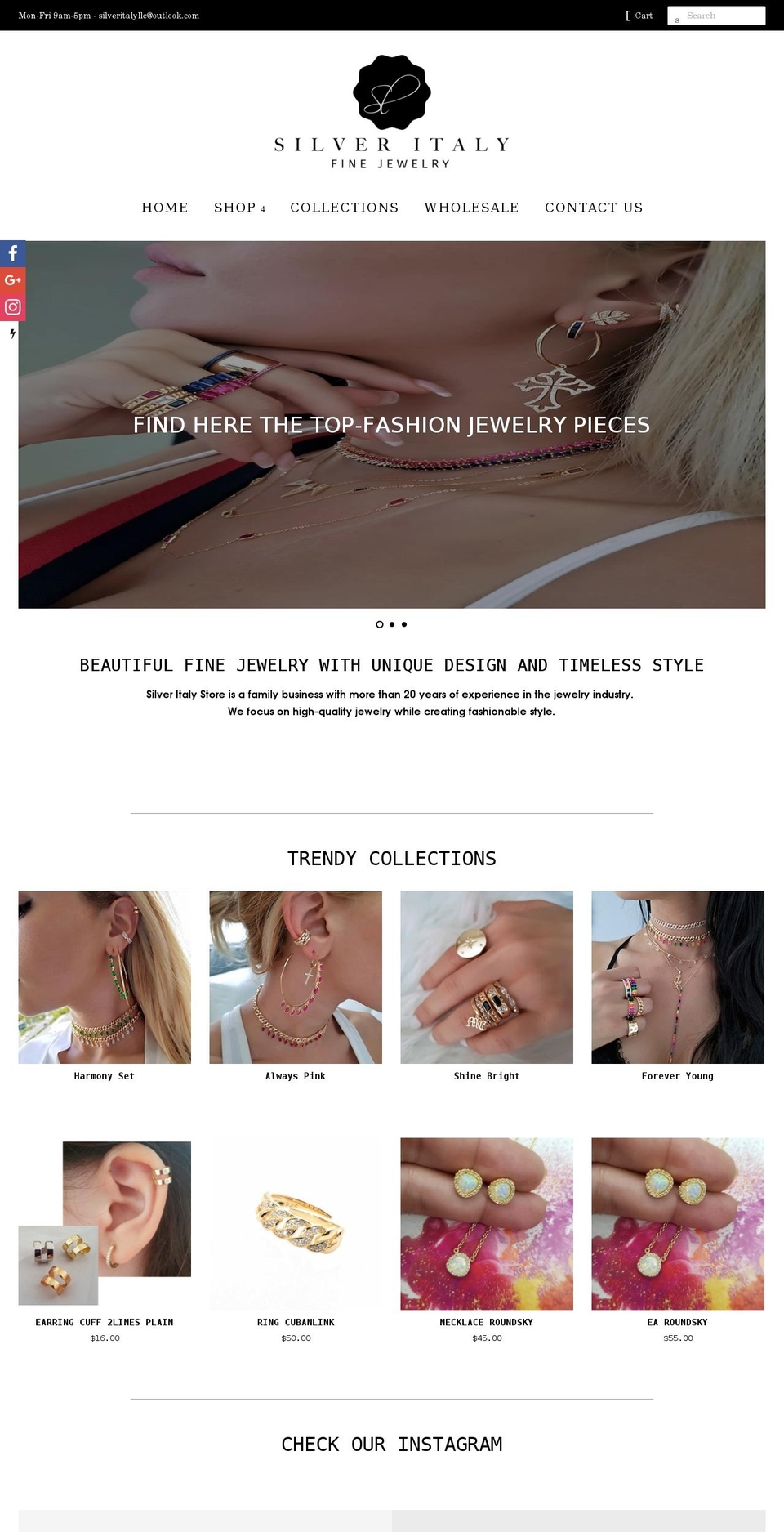 silveritalystore.com shopify website screenshot