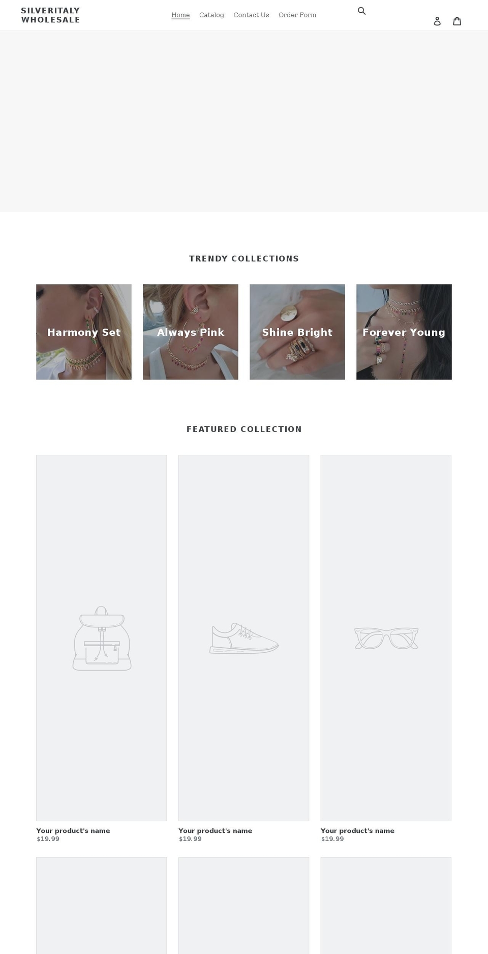 silveritalywholesale.com shopify website screenshot