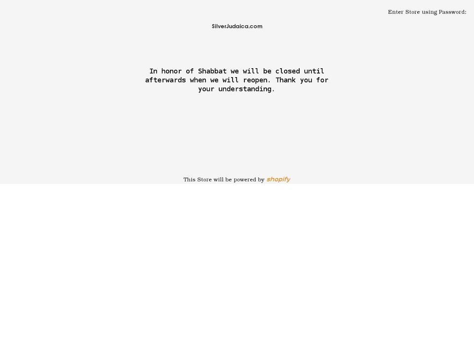 silverjudaica.com shopify website screenshot