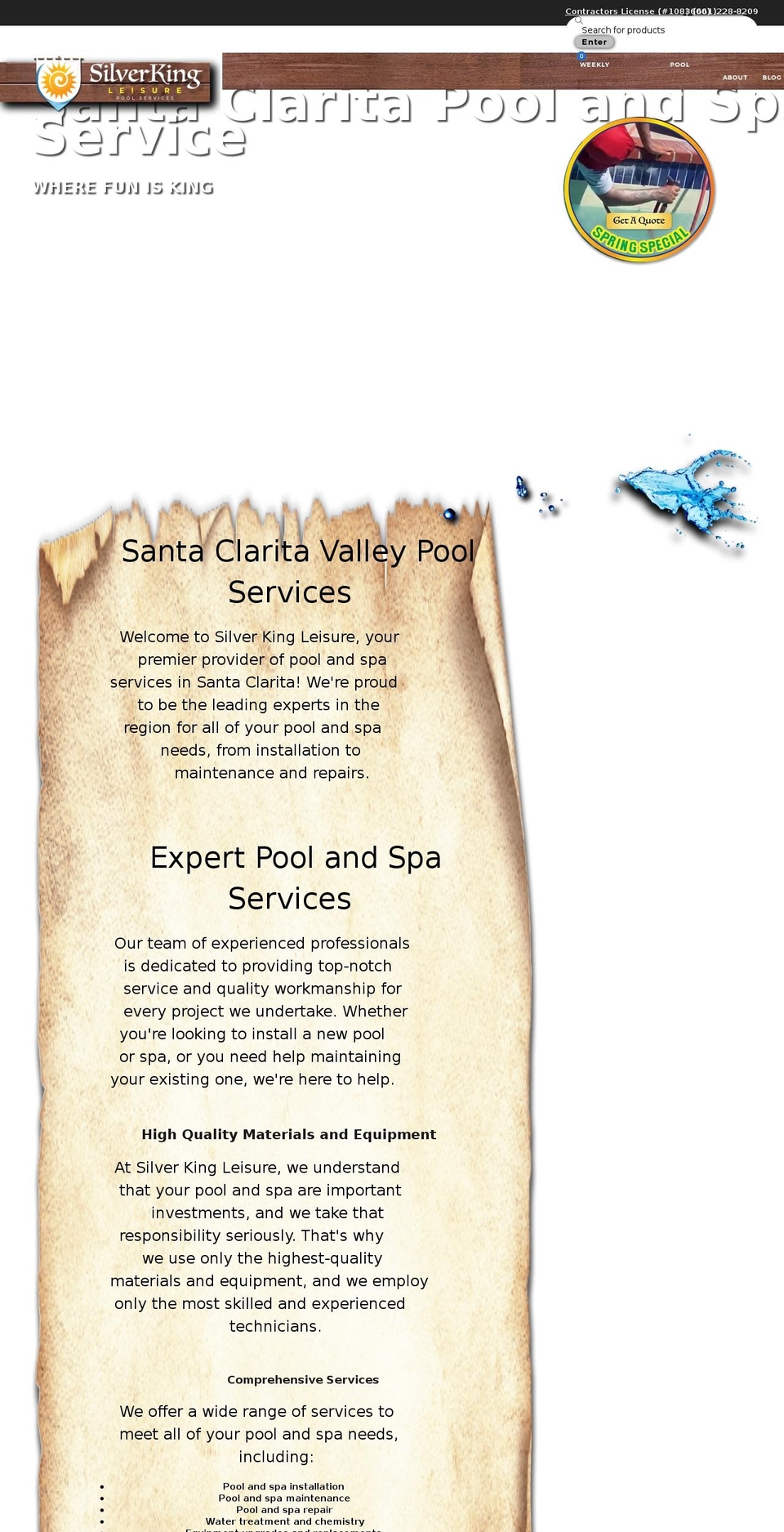 silverkingleisure.com shopify website screenshot
