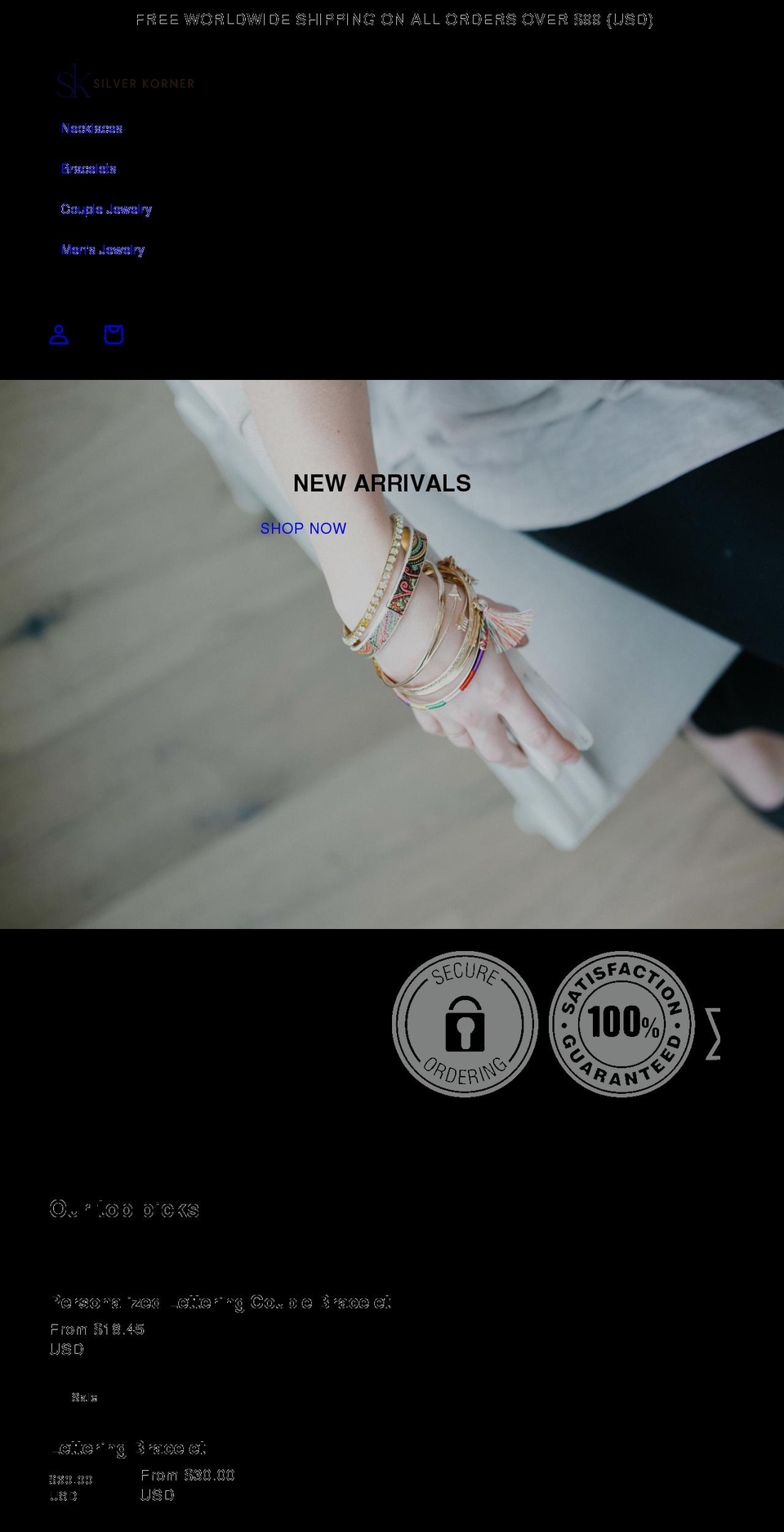silverkorner.com shopify website screenshot
