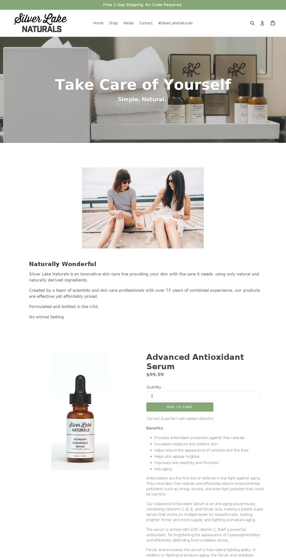 silverlakenaturals.com shopify website screenshot