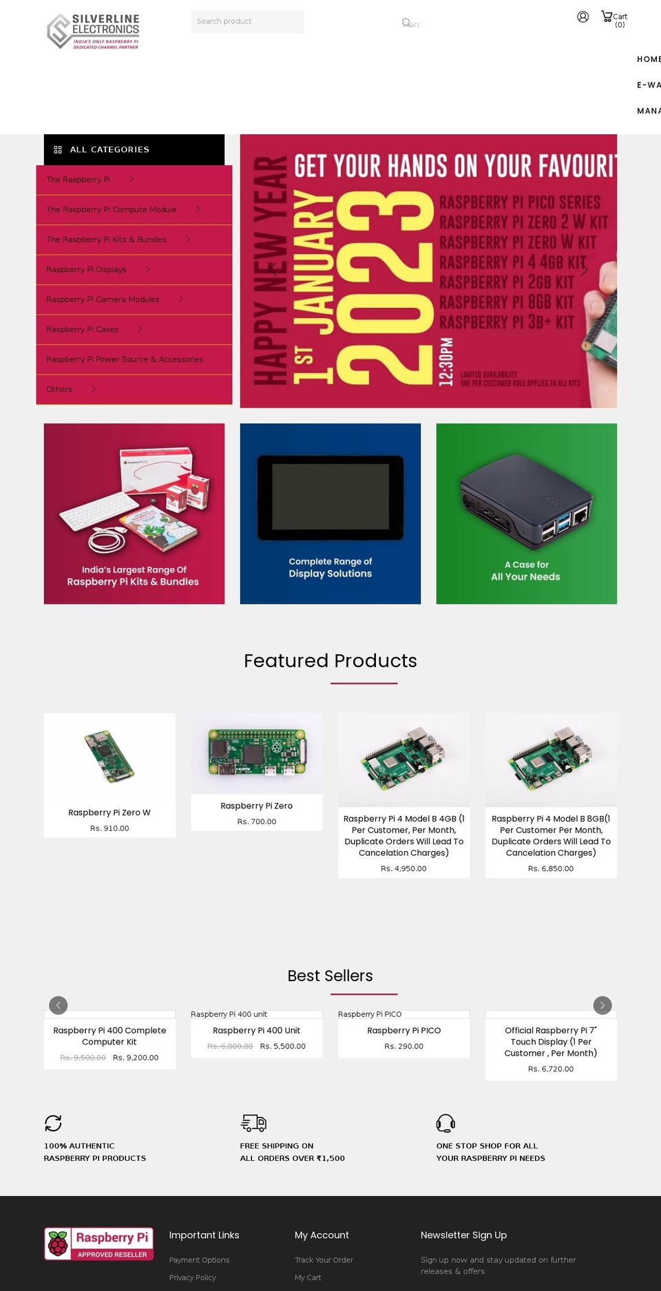 silverlineelectronics.in shopify website screenshot