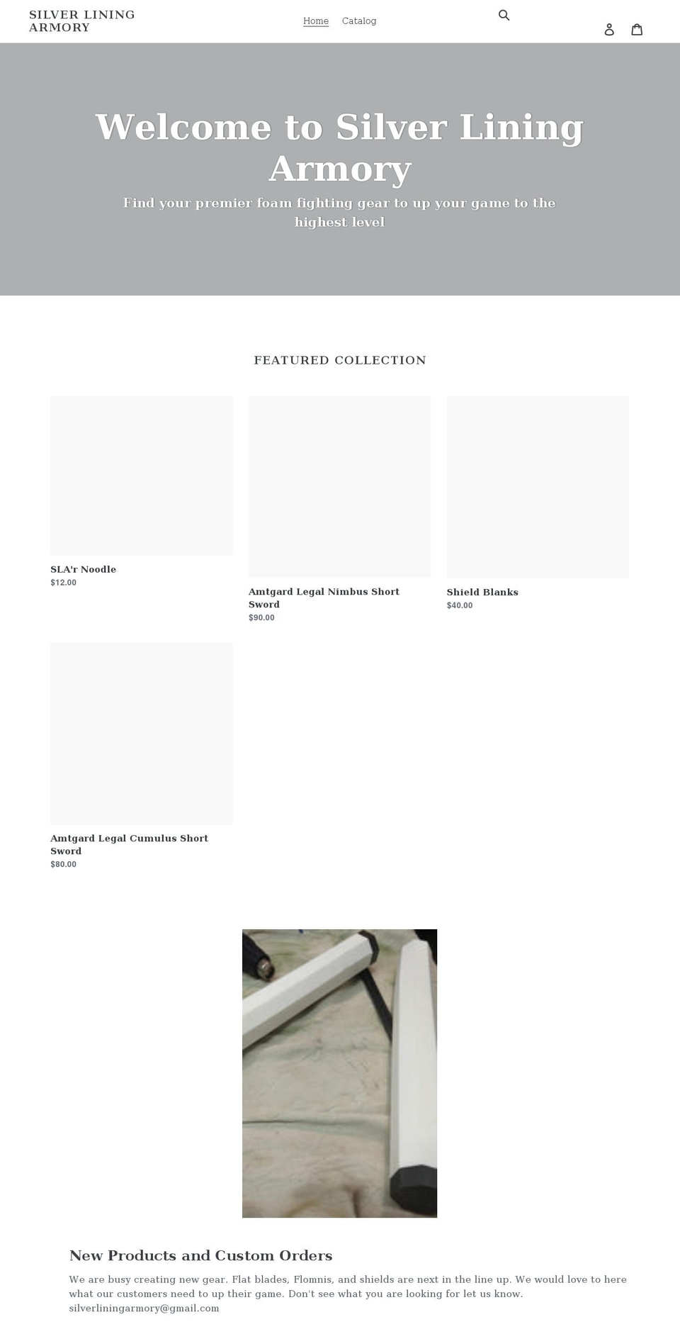 silverliningarmory.com shopify website screenshot