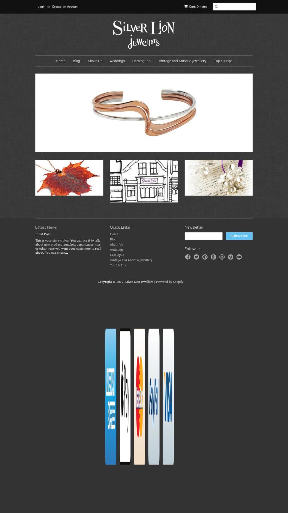silverlionjewellers.com shopify website screenshot