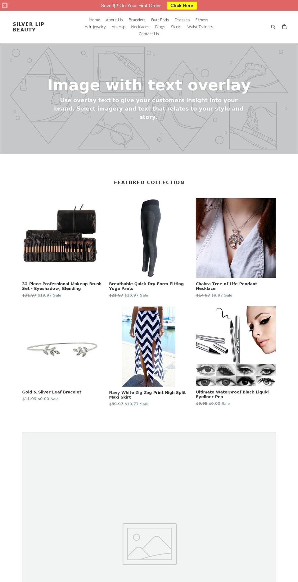 silverlipbeauty.com shopify website screenshot