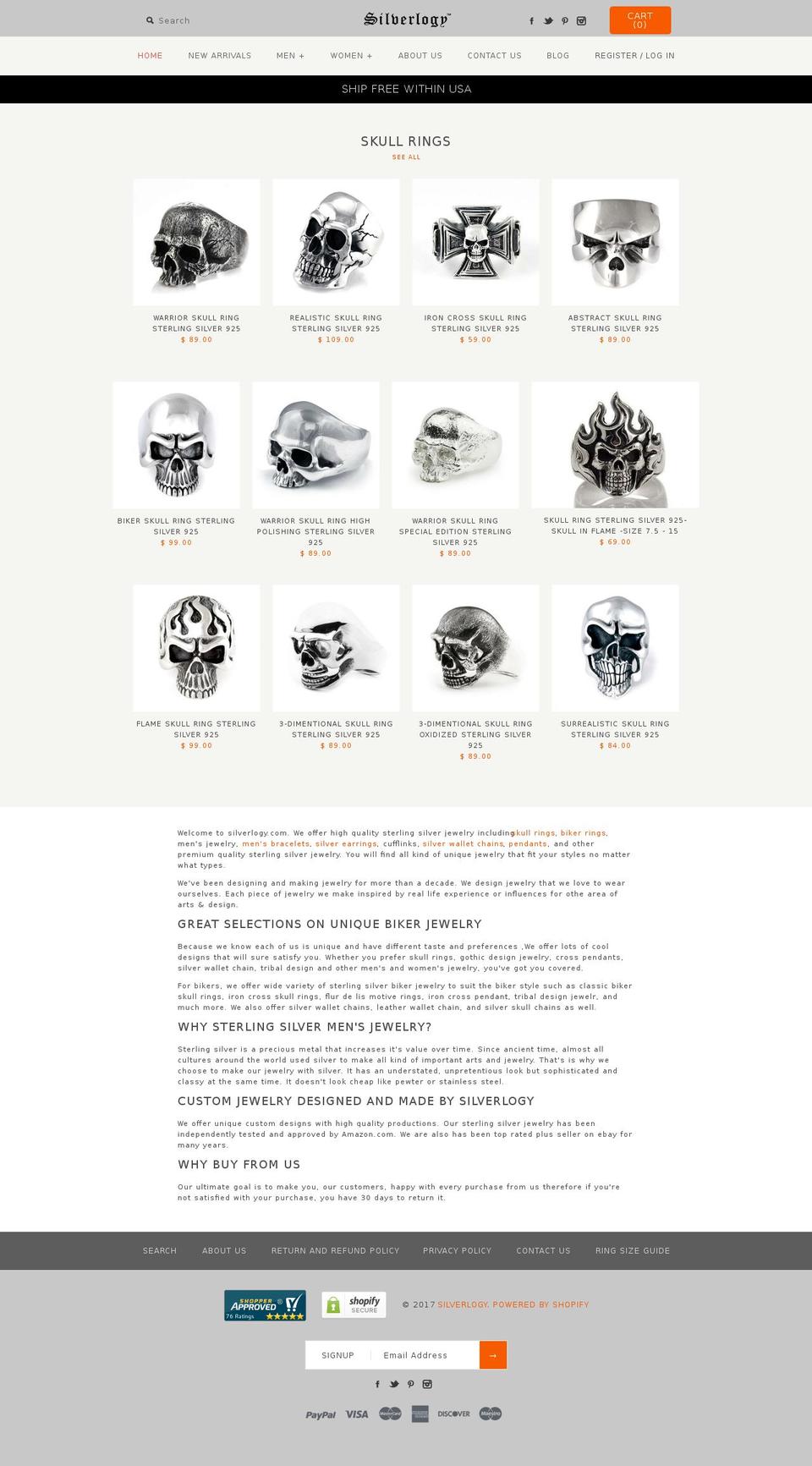silverlogy.com shopify website screenshot