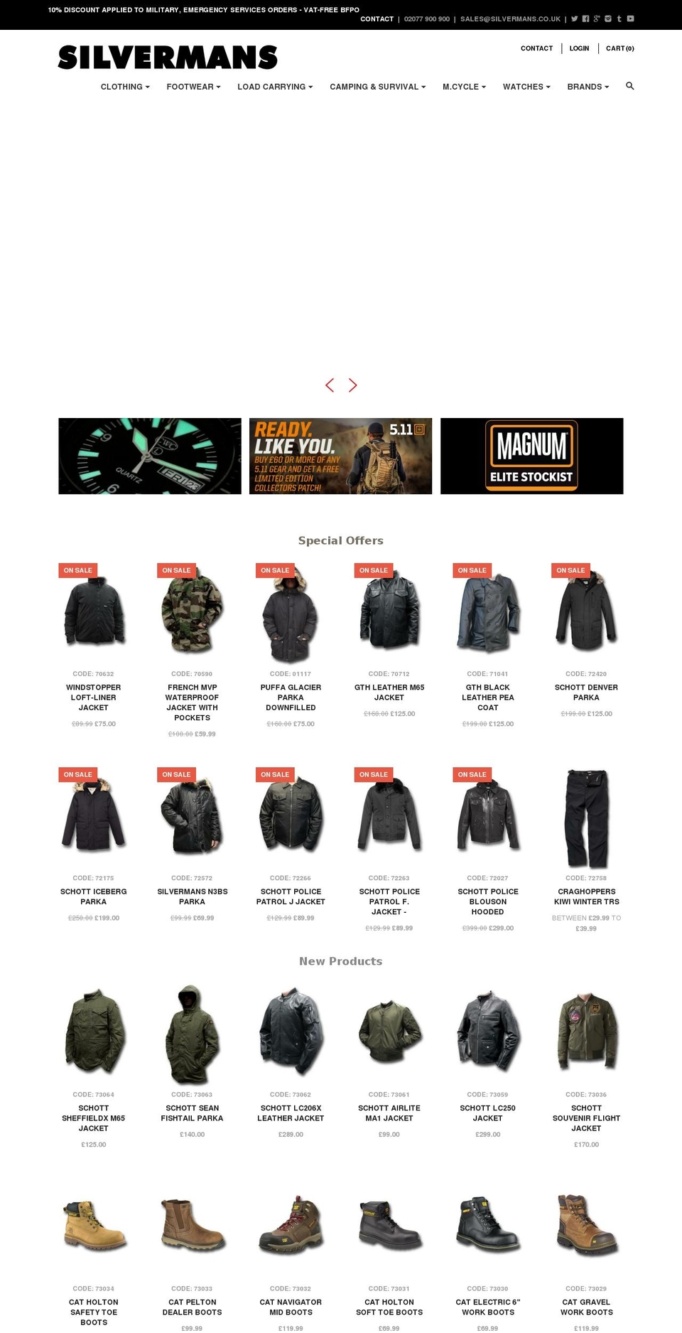 silvermans.co.uk shopify website screenshot