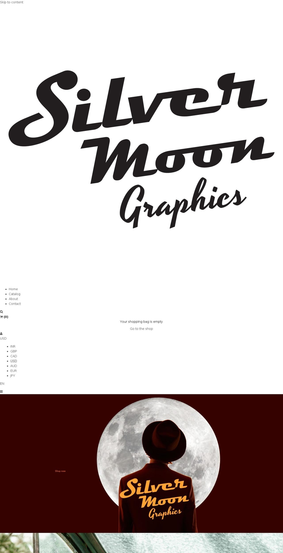 silvermoongraphicsusa.com shopify website screenshot