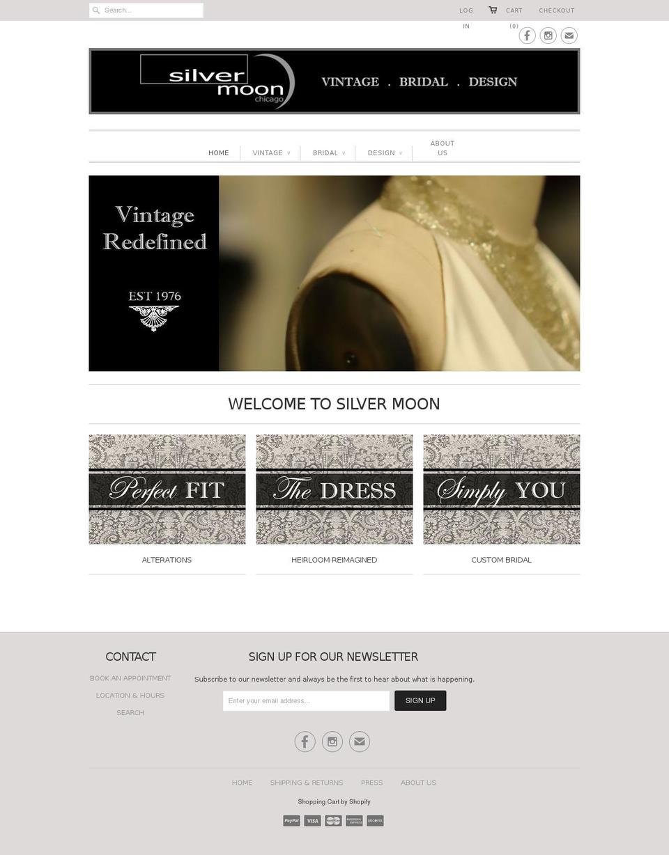 silvermoonvintage.com shopify website screenshot