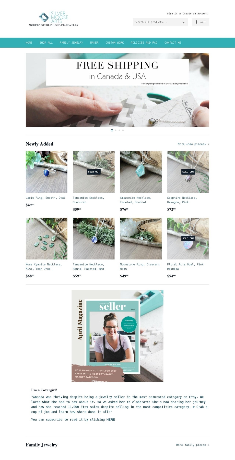 silvermoosearts.com shopify website screenshot