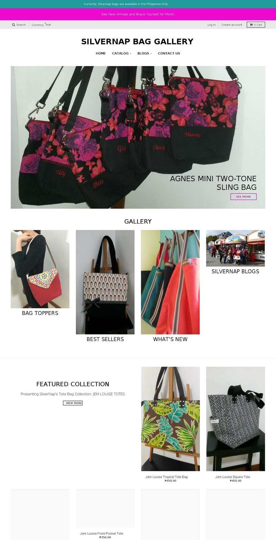 silvernapgallery.com — Shopify storefront screenshot