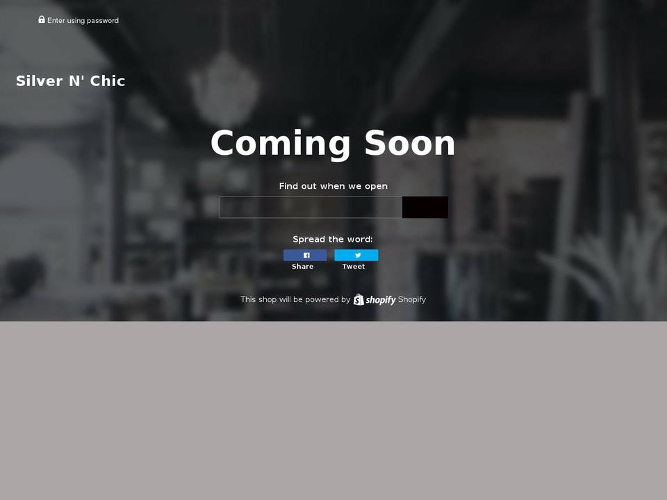 silvernchic.com shopify website screenshot