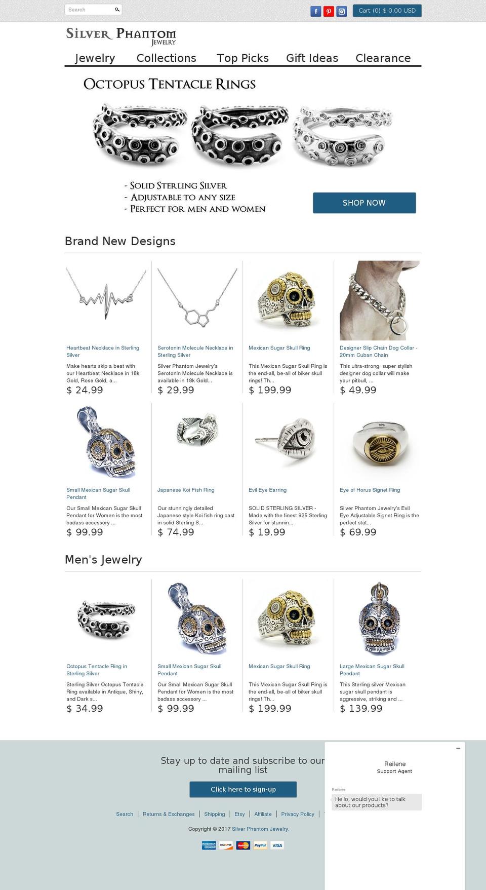 silverphantomjewelry.com shopify website screenshot