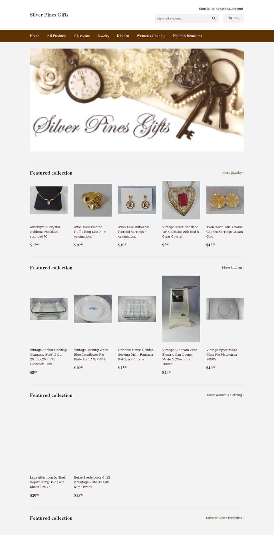 silverpinesfarm.com — Shopify storefront screenshot
