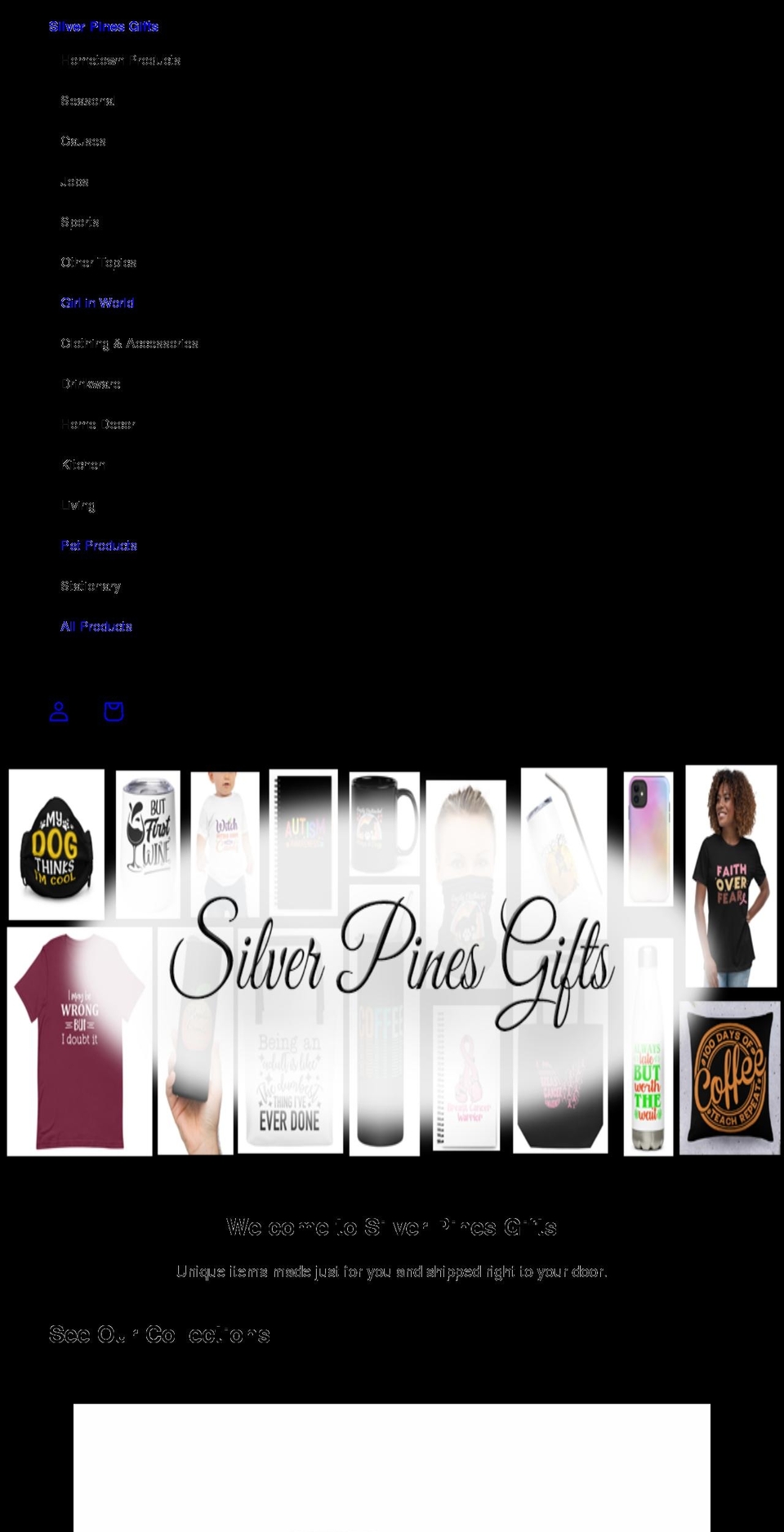 silverpinesgifts.com — Shopify storefront screenshot