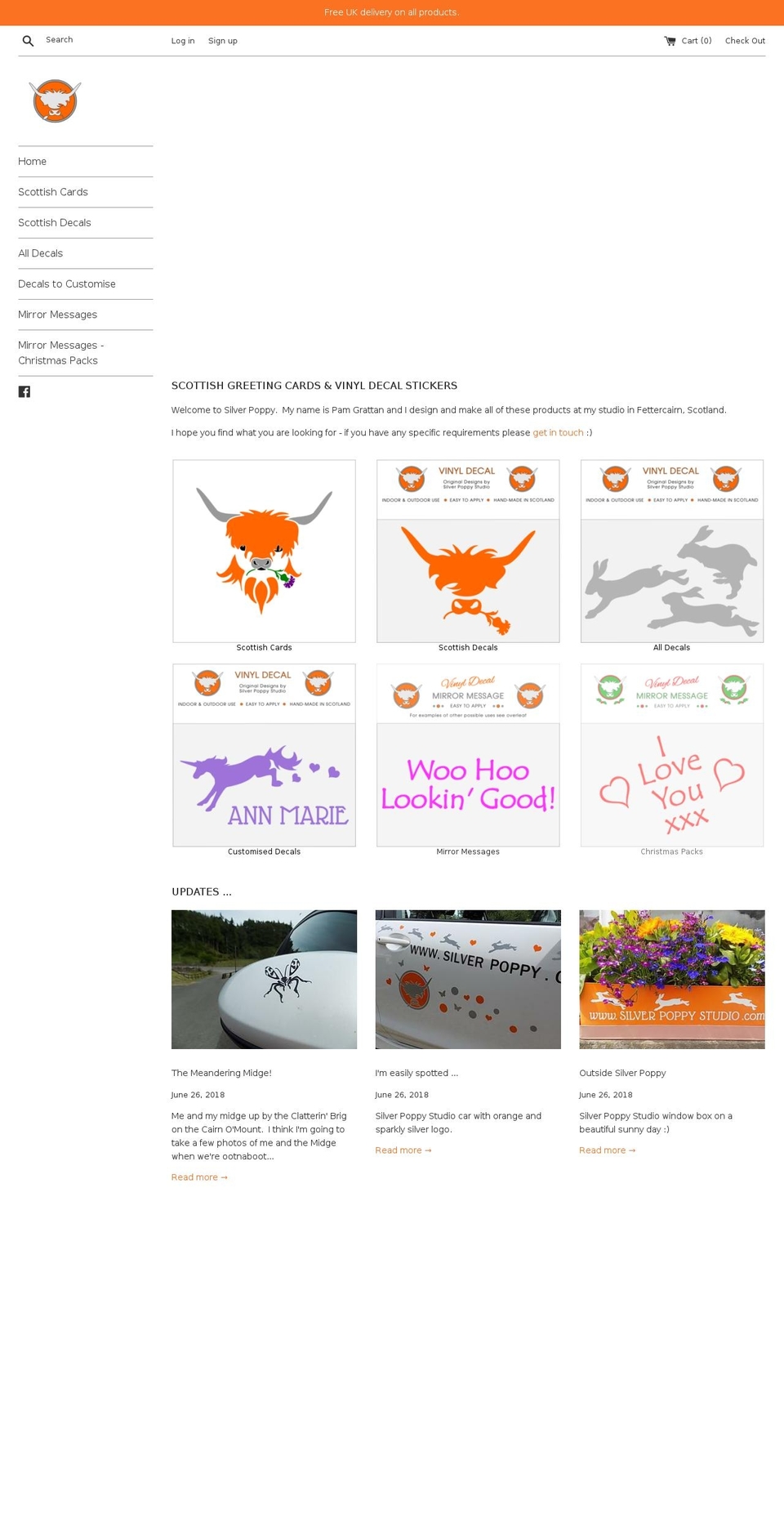 silverpoppystudio.com — Shopify storefront screenshot