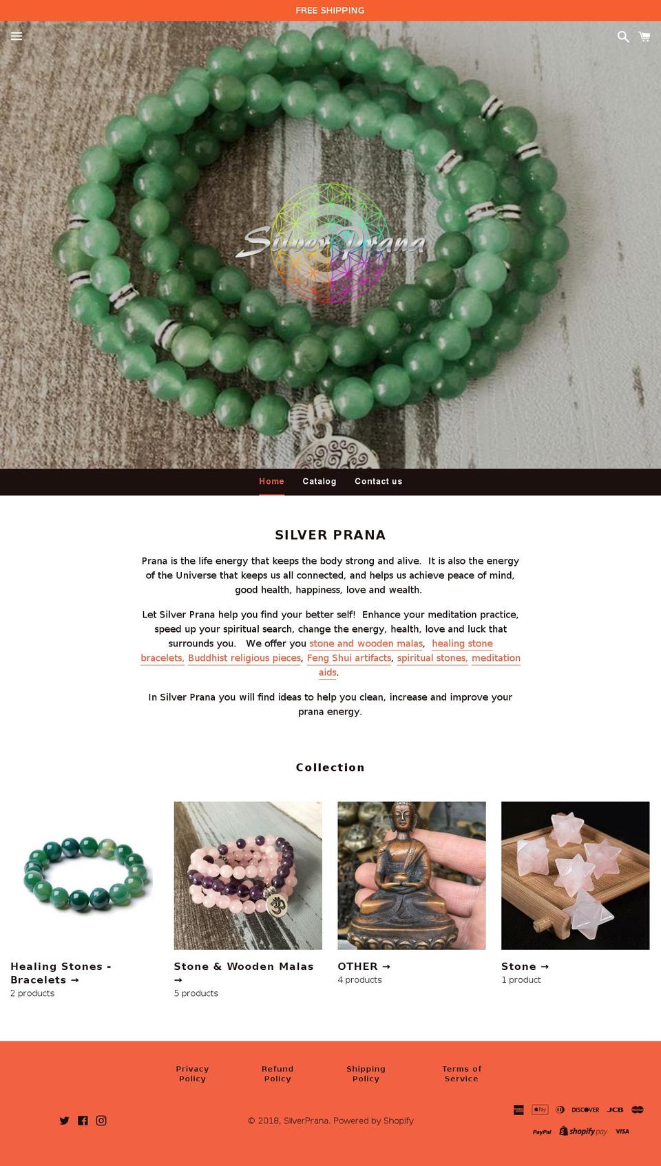silverprana.com — Shopify storefront screenshot