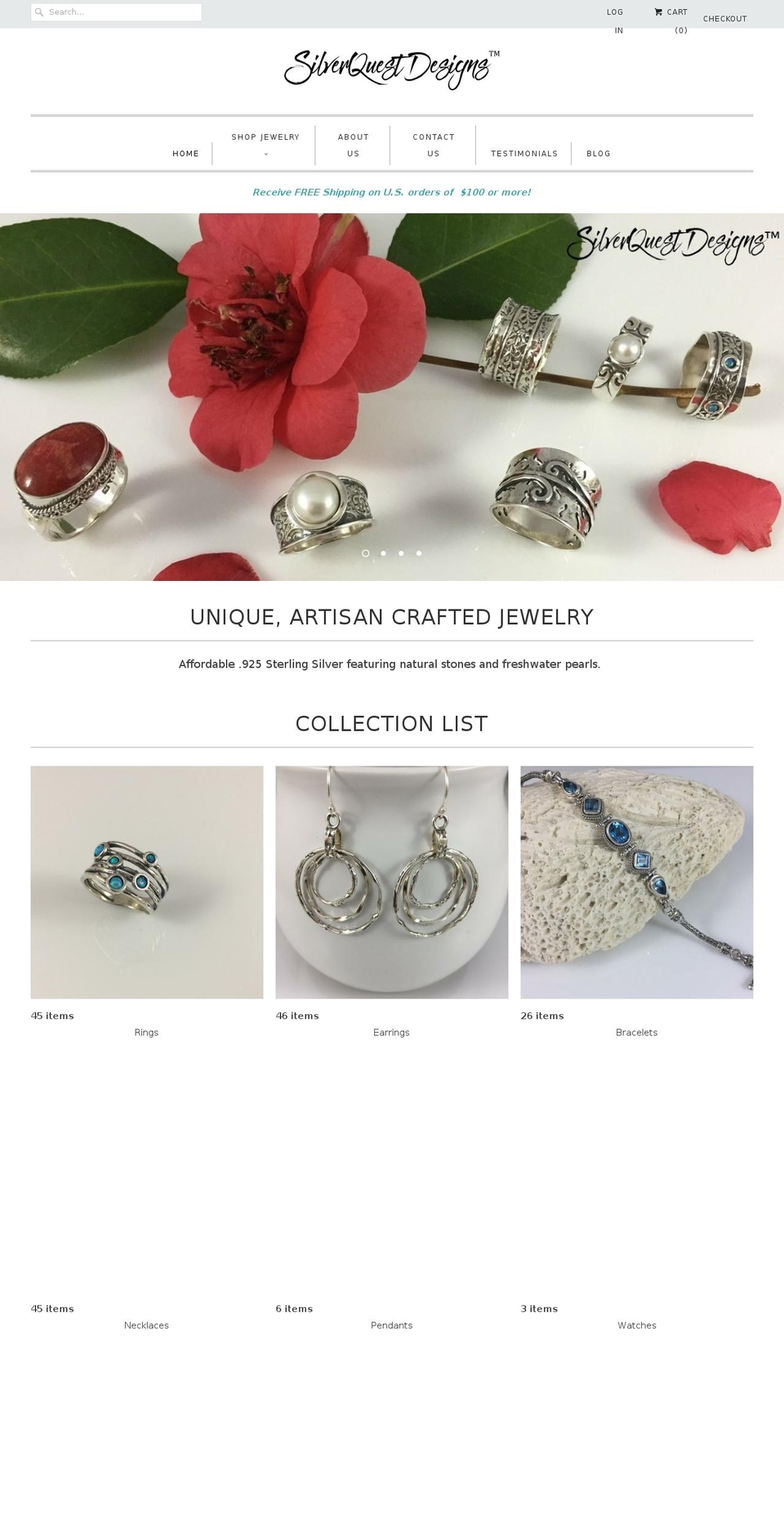 silverquestdesigns.com — Shopify storefront screenshot