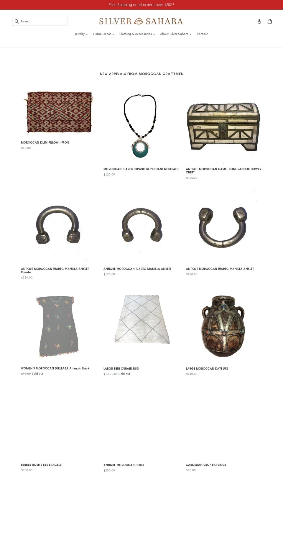 silversahara.com shopify website screenshot