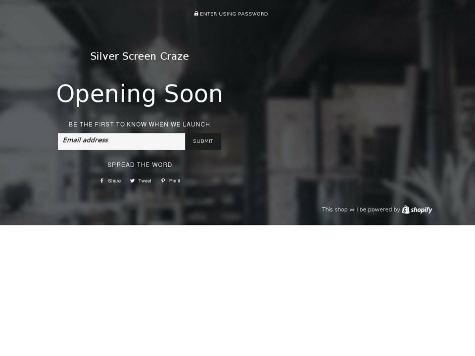 silverscreencraze.com — Shopify storefront screenshot