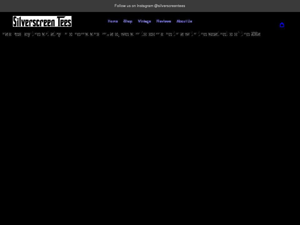 silverscreentees.com shopify website screenshot