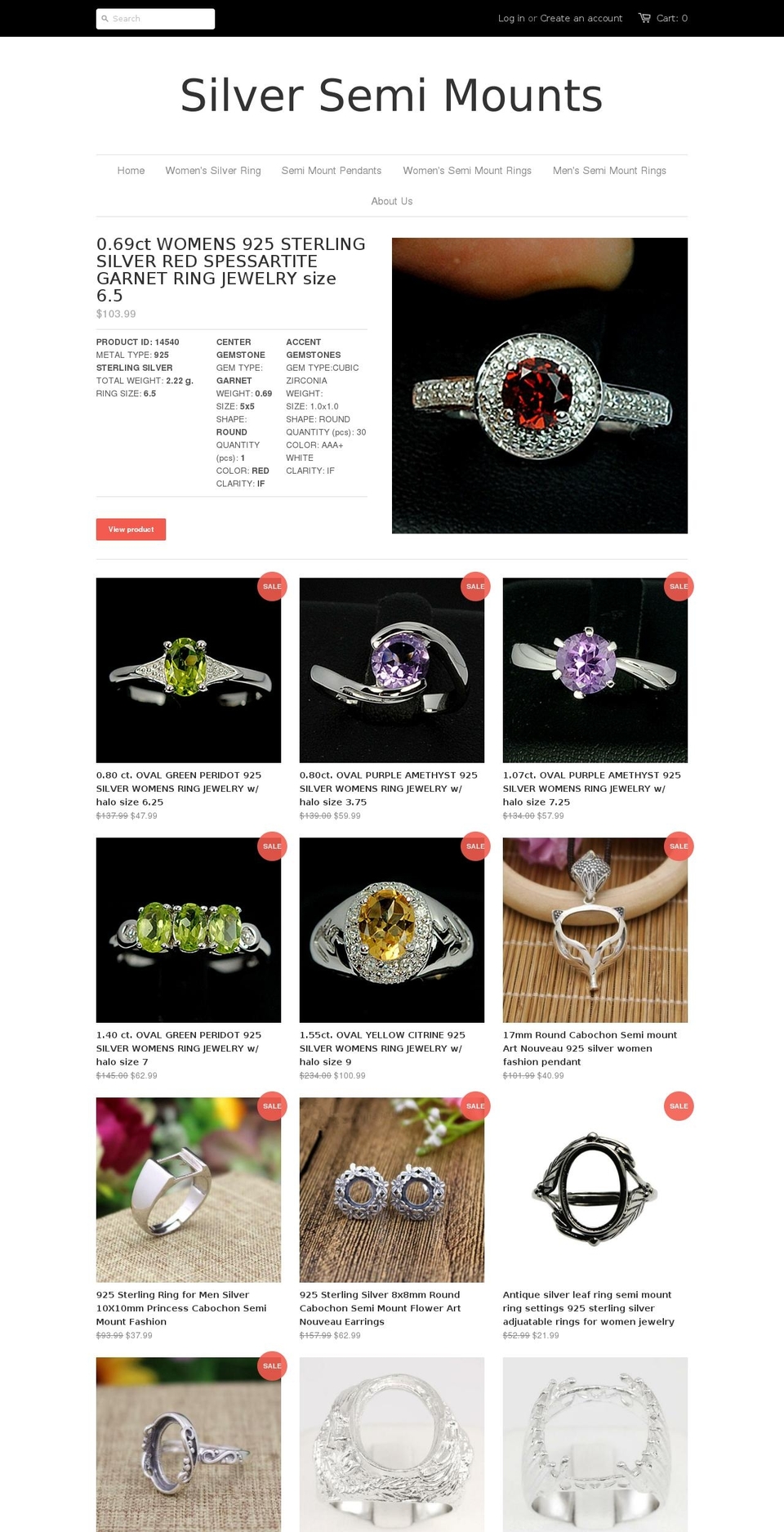 silversemimounts.com shopify website screenshot
